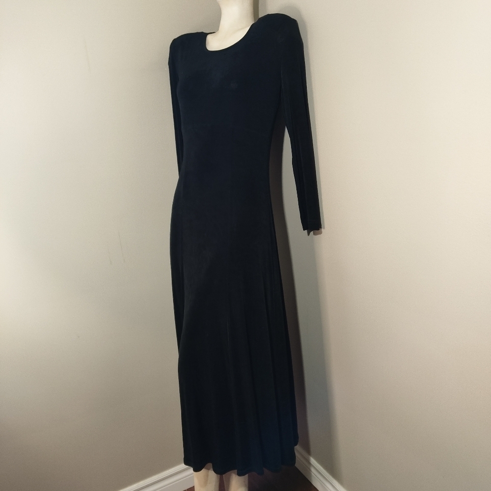 Joseph Ribkoff Creations Black Slinky Knit Maxi Dress Sz 12 - Picture 4 of 10